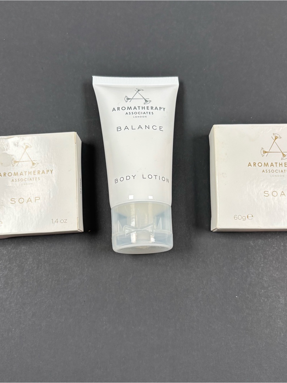 Aromatherapy Associates London Balance Body Lotion Soap Travel Toiletries Set 3